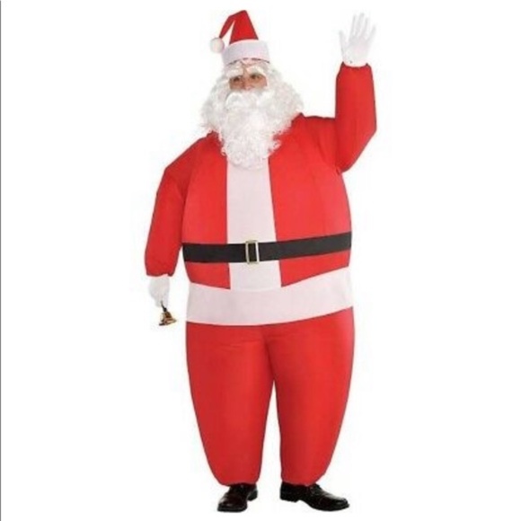 Inflatable Fat Santa Costume Blow Up Adult One Size Includes Fan Suit Yourself - Picture 2 of 8